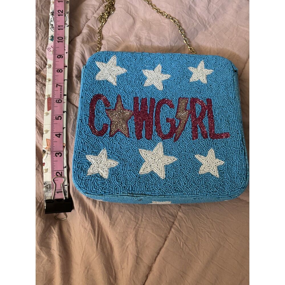 Lily Jane Boutique Blue Beaded “Cowgirl” Crossbody Bag - Picture 5 of 7